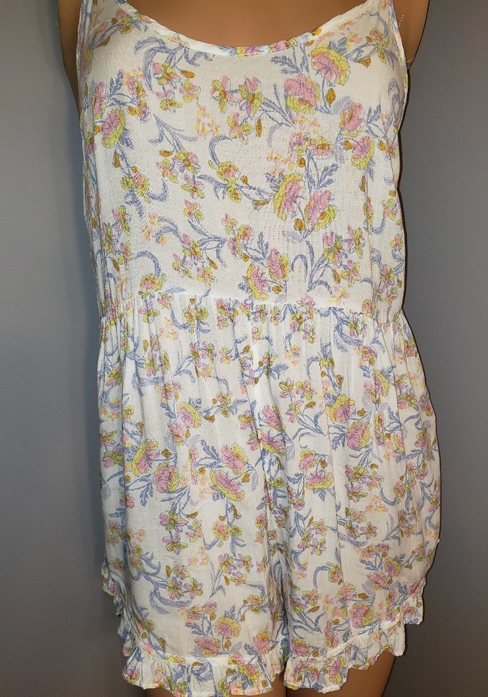 Free People romper with sheer cover up